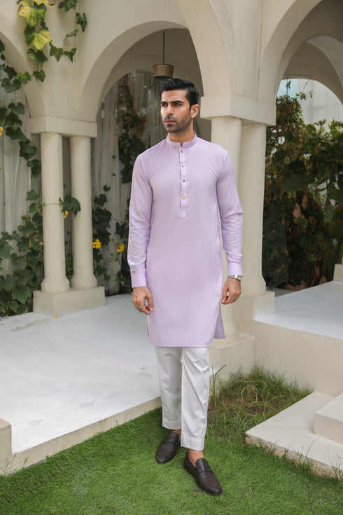 Lilac Kameez Shalwar/Trousers - Men - Plain