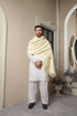 Bosky Wool Shawl with Off White Kameez Shalwar - Men - 3 Piece