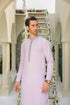 Purple Kurta Trouser - Collar Neck Embroidered