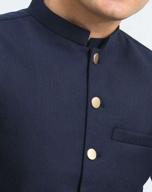 Navy Blue and Off White - 3PC