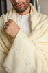 Bosky Wool Shawl with Off White Kameez Shalwar - Men - 3 Piece