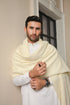 Bosky Wool Shawl with Off White Kameez Shalwar - Men - 3 Piece