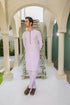 Purple Kurta Trouser - Collar Neck Embroidered