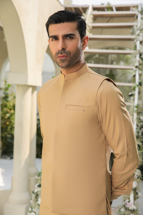 Camel Waistcoat - Men