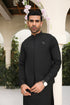 Midnight Black Kameez Shalwar with Waistcoat - Men - 3PC