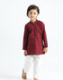 Maroon Cotton Kurta Trouser