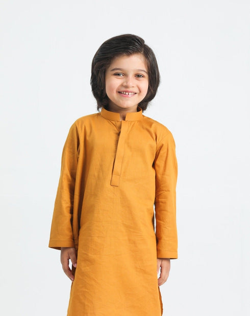 Mustard Cotton Kurta Trouser