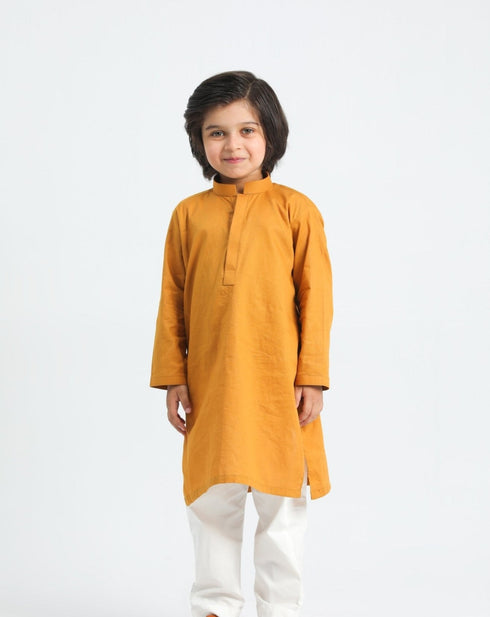 Mustard Cotton Kurta Trouser