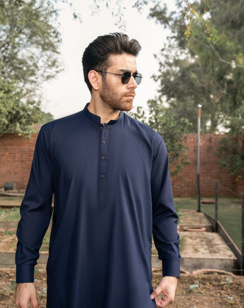 Navy Blue - Kurta Trouser - 2PC
