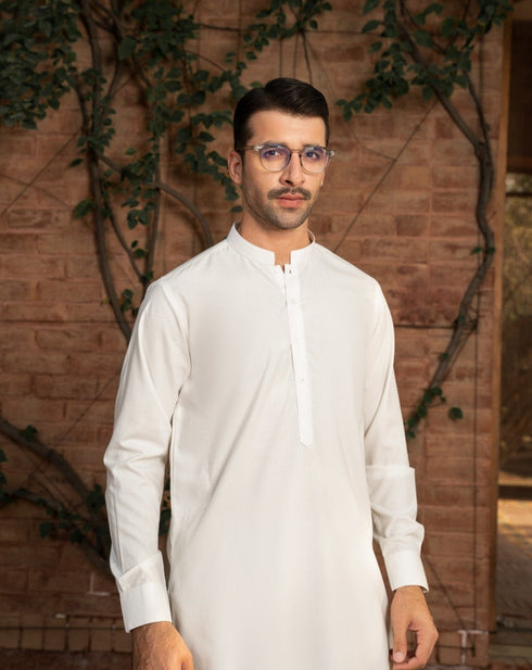 Off White - Kurta Trouser/Shalwar - 2PC