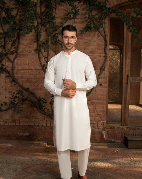 Off White - Kurta Trouser/Shalwar - 2PC