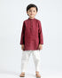 Wine Cotton Kurta Trouser