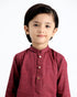 Wine Cotton Kurta Trouser