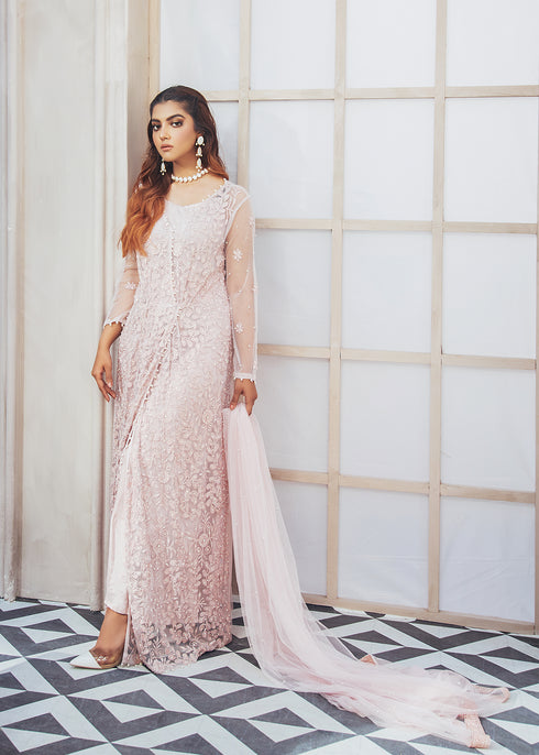 Powder Pink Net Gown