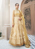 Gold Anarkali Flared Gown