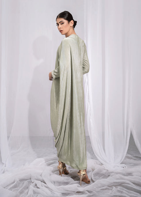 Soft Powder Mint Draped Shirt