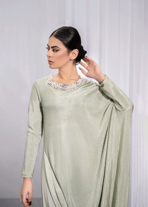 Soft Powder Mint Draped Shirt