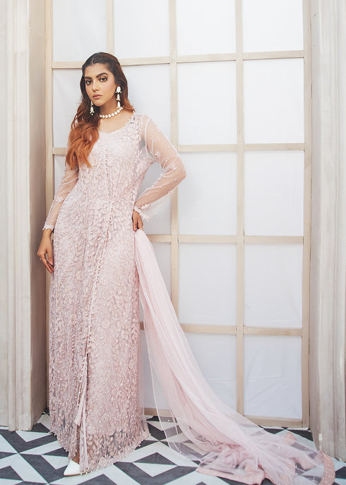 Powder Pink Net Gown