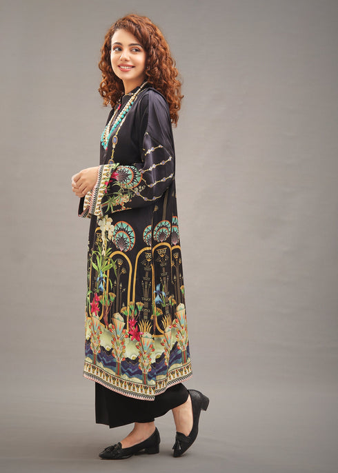 Black Silk Shirt & Dupatta