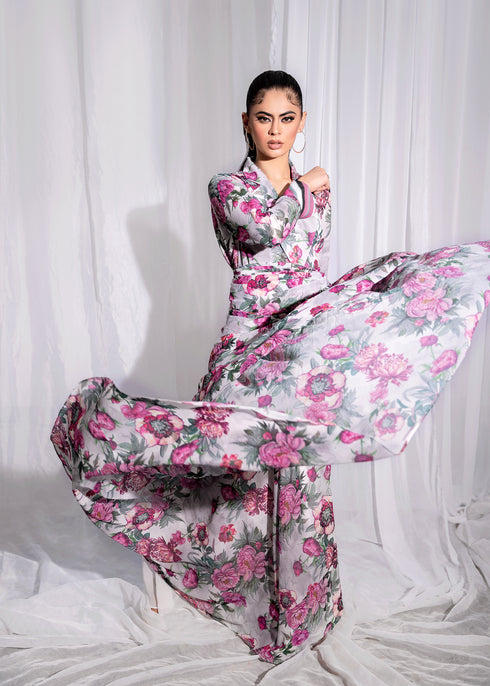 Floral Flared Gown