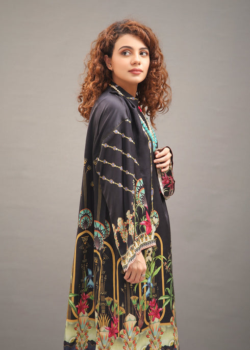 Black Silk Shirt & Dupatta