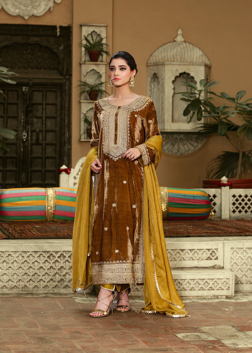 Mustard Korean Raw Silk