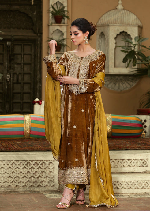 Mustard Korean Raw Silk