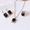 Black Crystal Necklaces Pendants Earrings Set