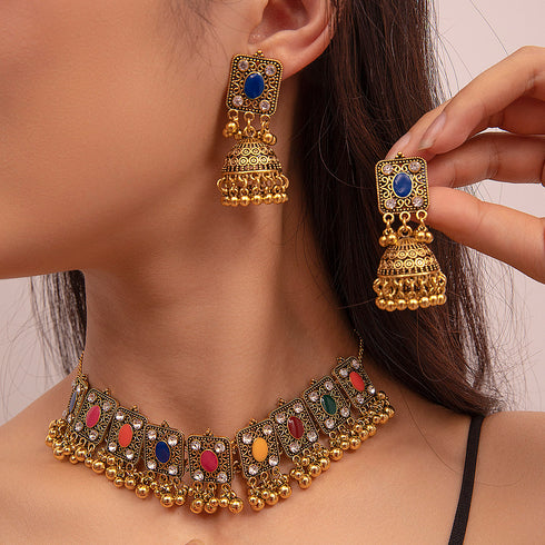 Necklace Earrings Women Jewelry Multi Colour Set