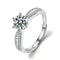 925 Sterling Silver 1 CT Round Solitaire Cubic Zirconia Engagement Ring
