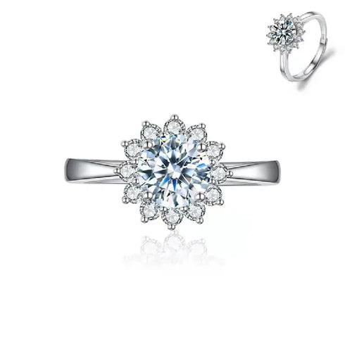 925 Sterling Silver 1 CT Round Solitaire Cubic Zirconia Engagement Ring