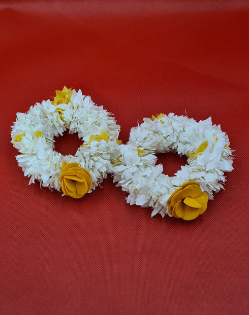 Gujray Pair Set Indian,Pakistani Artificial Flower Jewellery For Wrist And Hair Decoration.