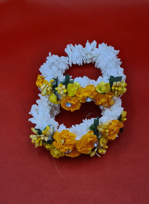 Gujray Pair Set Indian,Pakistani Artificial Flower Jewellery For Wrist And Hair Decoration,womendresses.com.au.