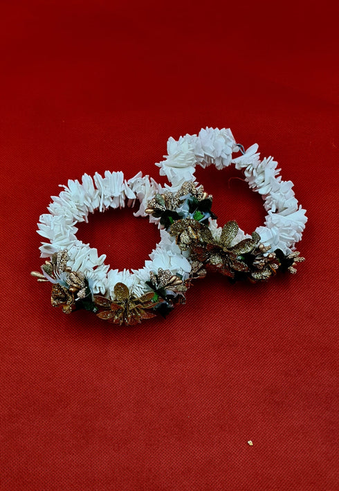 Gujray Pair Set Indian,Pakistani Artificial Flower Jewellery For Wrist And Hair Decoration.