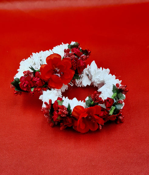 Gujray Pair Set Indian,Pakistani Artificial Flower Jewellery For Wrist And Hair Decoration.