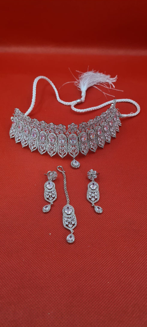 Gold Plated, AD Hand made Necklace Set