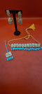 Light Blue/ Golden Rhinestones Chokar Set With Jhumka , Mang Tikka