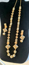 Premium Quality Gold Plated Long Necklace,Earrings With Rhinestones and Zercon