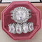 2Pcs/Set Full Rhinestone Crystal Engagement Ring 8A Cubic Zirconia Diamond Promise Wedding Ring