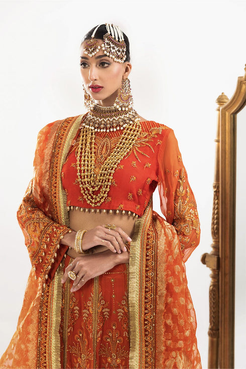 Stitched by Women Dresses | BAHARBANO (3 PIECE CHIFFON STITCHED LEHENGA)
