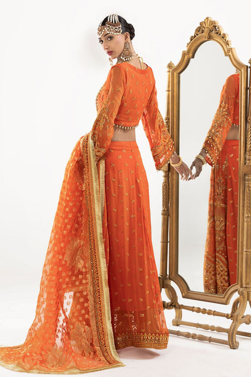 Stitched by Women Dresses | BAHARBANO (3 PIECE CHIFFON STITCHED LEHENGA)