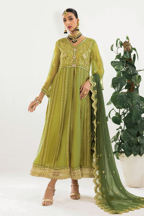 Stitched by Women Dresses | JAHANARA CHIFFON STITCHED KALIDAR FROCK)