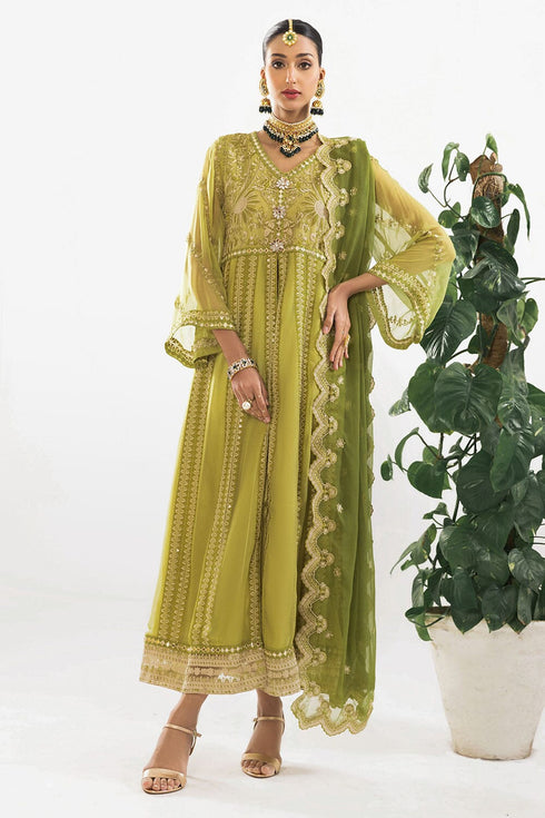 Stitched by Women Dresses | JAHANARA CHIFFON STITCHED KALIDAR FROCK)