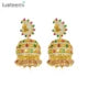 Multi Zercon Jhumka Dangle Drop Court Style Earrings